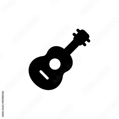 Simple Silhouette Ukulele Musical Instrument Stringed Acoustic Music Symbol