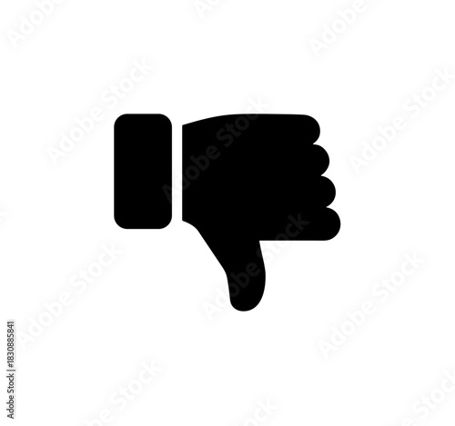 Simple Solid Thumbs Down Symbol Dislike Gesture Sign Shape Icon