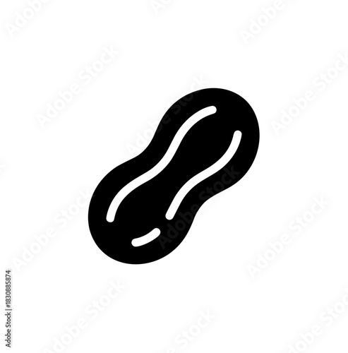 Simple Flat Design Peanut Silhouette Roasted Snack Healthy Food Icon
