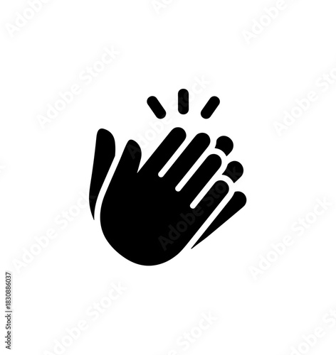 Minimalist Silhouette Clapping Hands Gesture Symbol Illustration for Social Expression