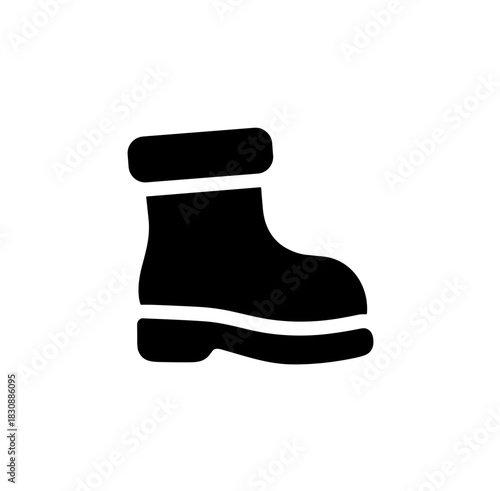 Simple Flat Style Winter Boot Icon Symbol Isolated Illustration