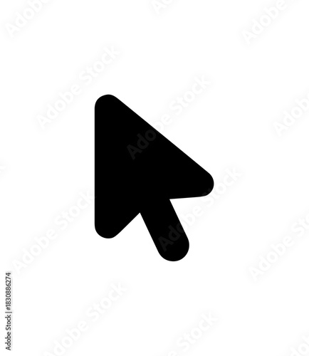Minimalist Solid Cursor Pointer Arrow Navigation Interface Graphic Element