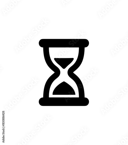 Simple Bold Outline Hourglass Icon Symbol of Time and Deadline