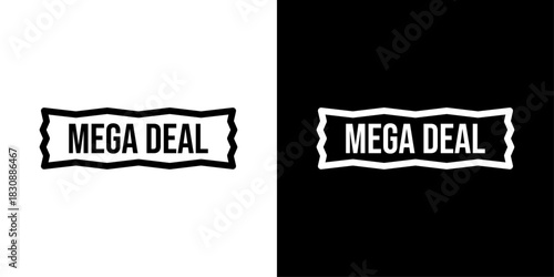 Minimal mega deal icon with a bold sale badge, ideal for highlighting huge discounts, special promotions, exclusive offers, and modern ecommerce UI designs.