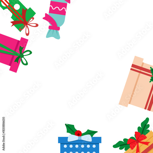 Christmas Gift Corner Frame Holiday Present Border