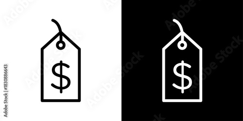 Minimal price tag icon with a clean outline, ideal for product pricing, shopping labels, e-commerce listings, discount badges, promotional offers, and modern retail UI designs.