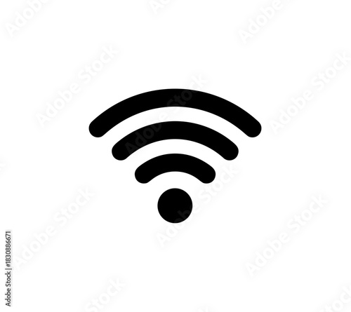 Minimalist Simple Outline Wifi Wireless Connection Symbol Icon Graphic