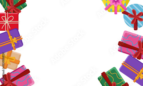 Round Christmas Gift Frame Holiday Broder Circle Decoration 