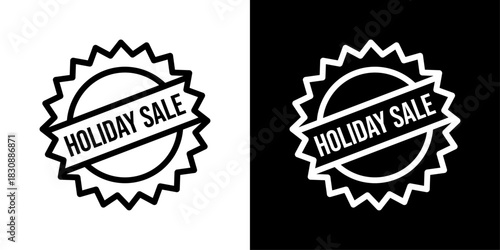 Minimal holiday sale icon with a clean festive outline, perfect for seasonal promotions, discount banners, winter campaigns, gift shop ads, and modern UI designs.
