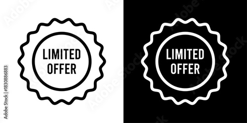 Minimal limited offer icon with a clean outline, ideal for sale banners, promo labels, ecommerce deals, discount tags, special offers, and modern UI design.
