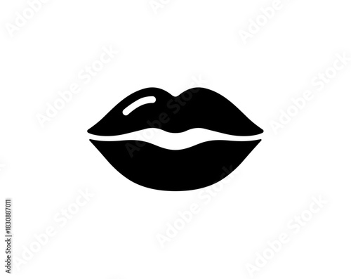 Minimalist Silhouette Lip Shape Mouth Graphic Icon Element