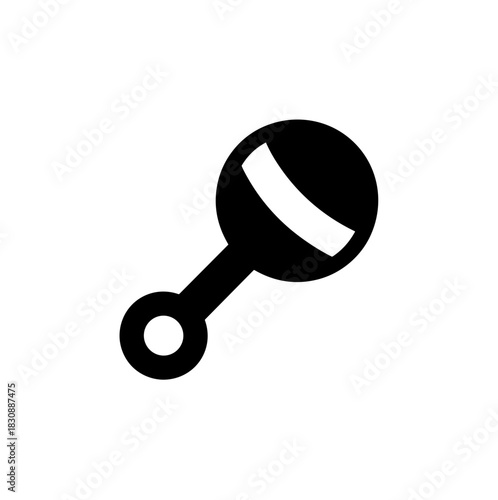 Simple Solid Fill Rattle Toy for Infant Icon Illustration