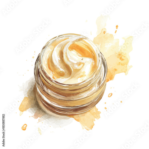 Face Cream, watercolor illustration vector, isolated on a white background.