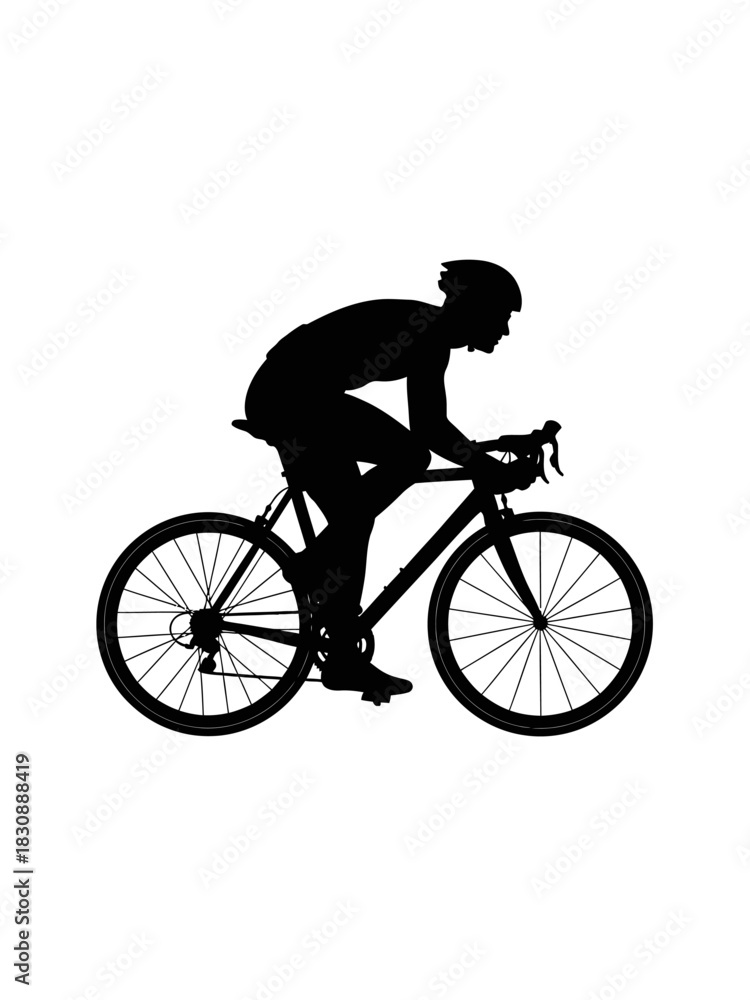 Fototapeta premium silhouette of a man on a bicycle