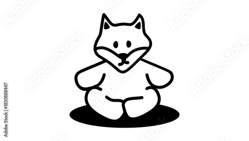 fox toy symbol, black isolated silhouette