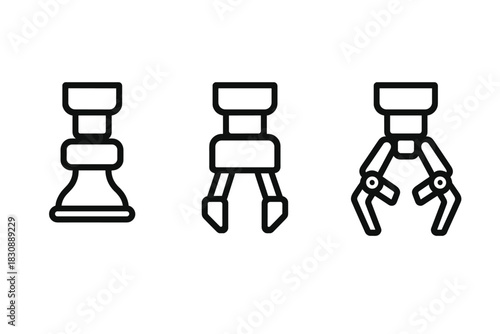 Mechanical robotic grippers and claws for industrial automation technology