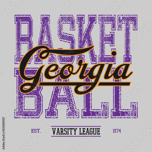 Retro typography university united states state vintage slogan print, 
highlighted grunge texture for graphic t-shirt or sweatshirt hoodie - Vector