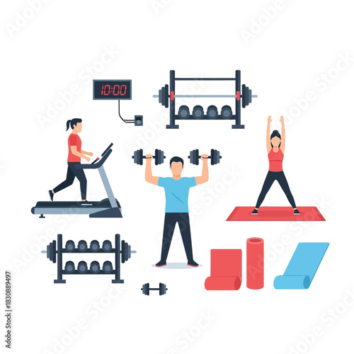 Group Fitness Routine in Modern Facility