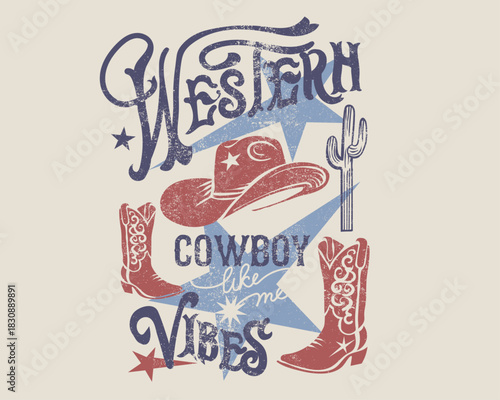 cowboy tee shirt design. western vibes. cowboy heat drawing. desert boot artwork. swatshirt shirt vintage print design. 1