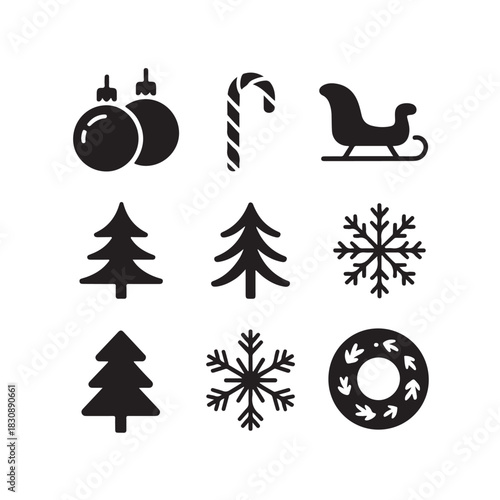 Snow Globe Icons Set