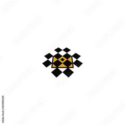 King of chessboard logo on white background.