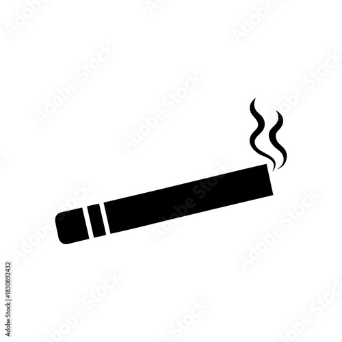 Modern Cigarette Icon Bold Minimal Smoking Symbol Clean Design Line Art Vector illustration