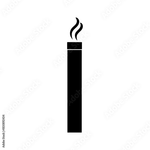 Modern Cigarette Icon Bold Minimal Contemporary Smoking Shape Clean Line Art Vector illustration
