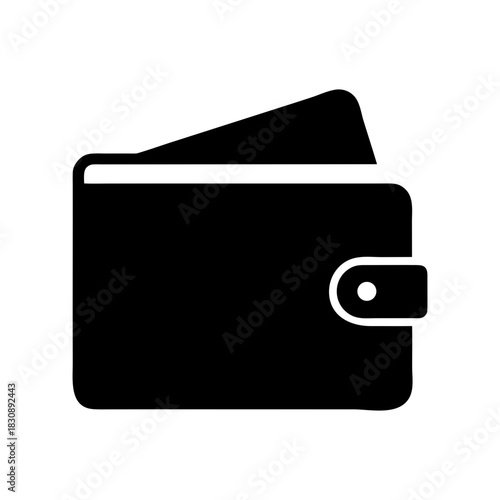 Money Wallet Icon Minimal Clean Finance Accessory Graphic Modern Style Line Art Vector illustration