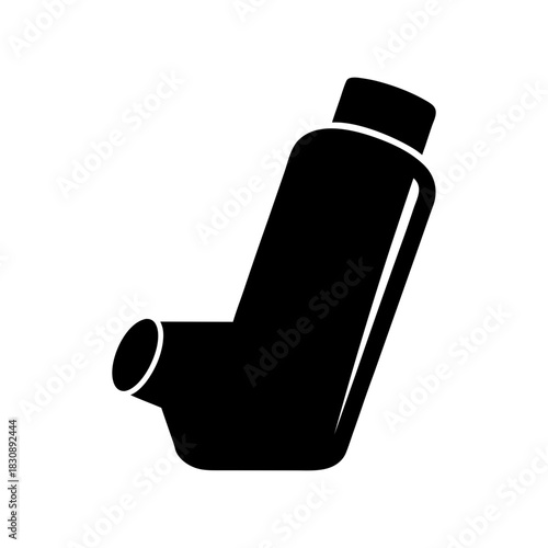 Modern Inhaler Icon Simple Clean Medical Breathing Device Minimal Shape Line Art Vector illustration