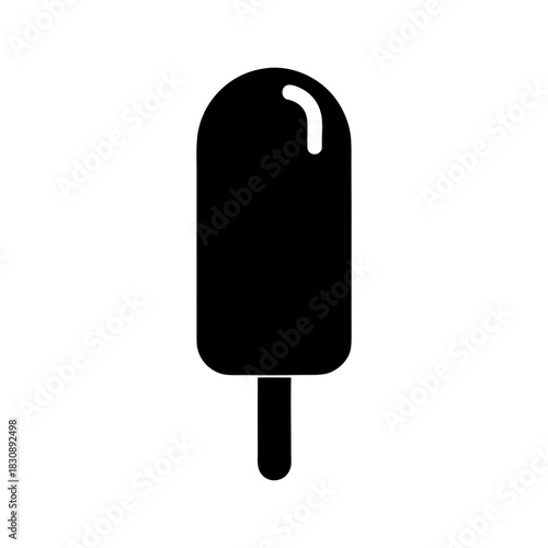 Simple Cold Dessert Popsicle Icon Minimal Ice Treat Refreshing Shape Clean Line Art Vector illustration