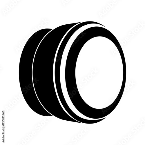 Minimal Camera Lens Icon Clean Modern Photography Optical Device Shape Line Art Vector illustration