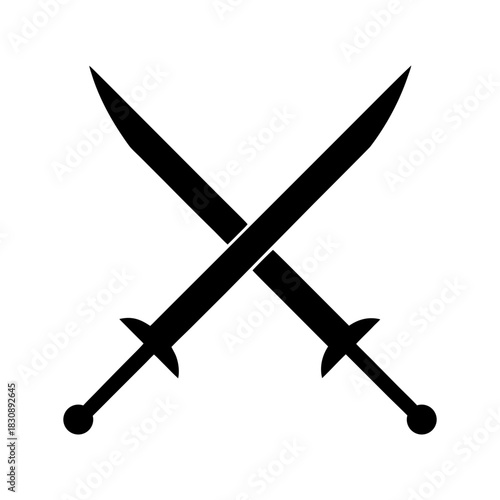 Minimal Crossed Swords Icon Clean Combat Weapon Emblem Modern Style Line Art Vector illustration