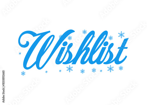 Wishlist, Christmas vector font
Vector font word on a white background