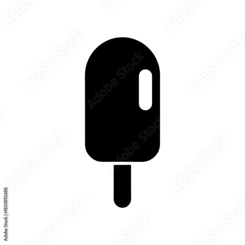 Minimal Popsicle Ice Cream Icon Clean Frozen Dessert Sweet Treat Shape Line Art Vector illustration