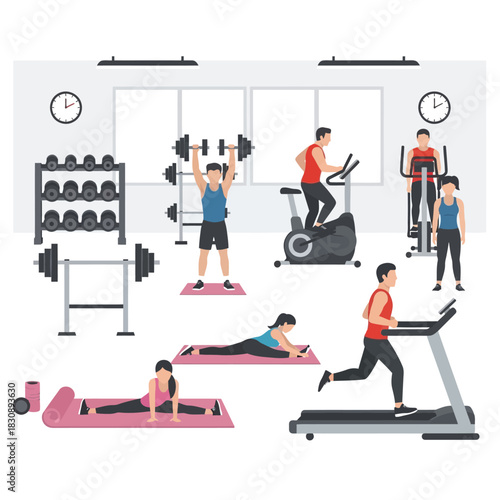 Group Workout Session in Fitness Center