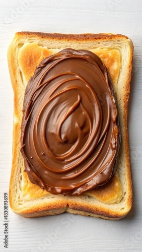 Wallpaper Mural Crunchy white bread with a square shape and golden brown crust topped with smooth chocolate spread Torontodigital.ca