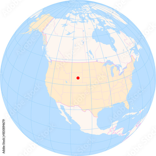 Location Map of Casper–Natrona County Int. Airport (Casper, Wyoming, United States). IATA-code: CPR. No labels at all.