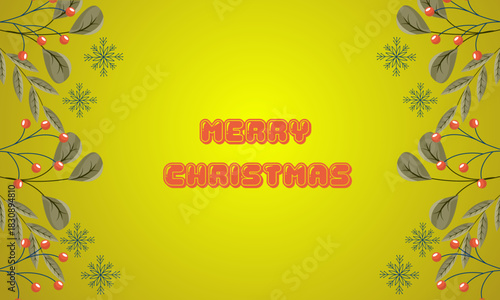 Vibrant holiday greeting card background featuring festive foliage and cheerful text, perfect for season's greetings and winter celebration invitations