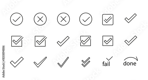 Checkbox X Symbol Stock Photo for Success Failure Evaluation