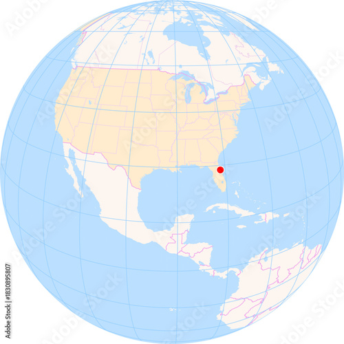 Location Map of Daytona Beach Int. Airport (Daytona Beach, Florida, United States). IATA-code: DAB. No labels at all.