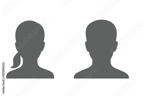 Generic male and female user profile avatars for digital interface