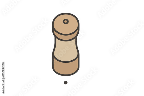 Classic wooden spice grinder kitchen utensil for seasoning and food preparation