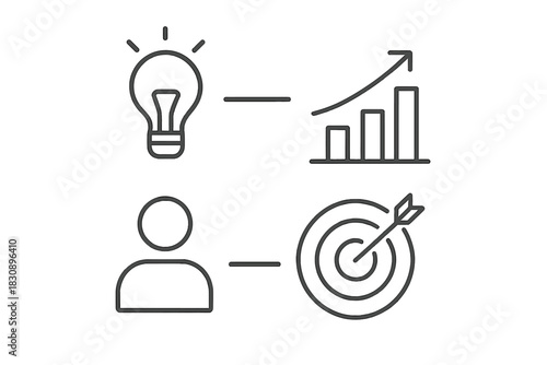 Business growth strategy linking idea generation with personal target achievement