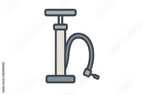 Portable floor air pump tool for inflating bicycle tires and sports equipment