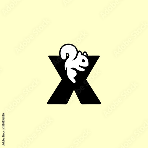 A playful squirrel letter logo featuring a forest animal merged with an alphabet shape, designed with clean lines, modern style, and strong branding appeal for versatile creative use.