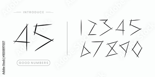 Custom vector creative color geometry shapes' numerals. font alphabet vector illustrations.