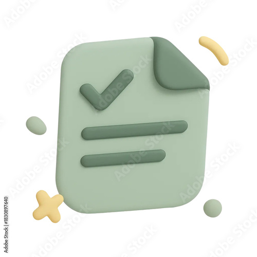 Matte 3D Checklist Icon — Task Management Illustration