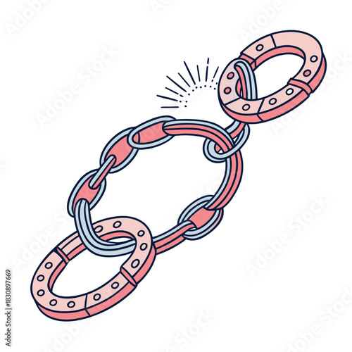 Interconnected Geometric Chain Links Forming a Pattern