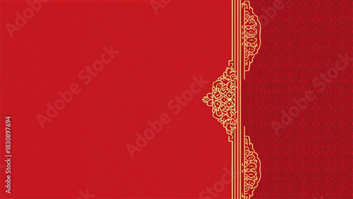 red background with floral ornament
