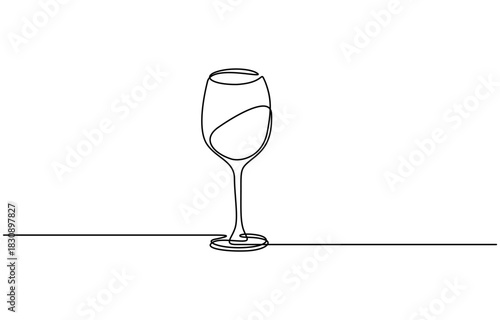 Drink Concept Continuous One Line Illustration. Modern Trendy Isolated on Transparent Background